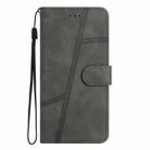 For iPhone 16 Pro Skin-feel Stitching Leather Phone Case(Grey) - 3