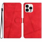 For iPhone 16 Pro Skin-feel Stitching Leather Phone Case(Red) - 1