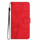 For iPhone 16 Pro Skin-feel Stitching Leather Phone Case(Red) - 3