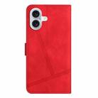 For iPhone 17 Skin-feel Stitching Leather Phone Case(Red) - 3