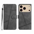For iPhone 17 Pro Max Skin-feel Stitching Leather Phone Case(Grey) - 1