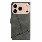For iPhone 17 Pro Max Skin-feel Stitching Leather Phone Case(Grey) - 3