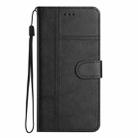 For iPhone 16 Pro Max Cowhide Texture Stitching Leather Phone Case(Black) - 3