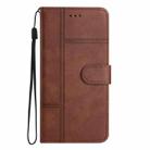 For iPhone 16 Pro Max Cowhide Texture Stitching Leather Phone Case(Coffee) - 3