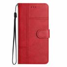 For iPhone 16 Pro Max Cowhide Texture Stitching Leather Phone Case(Red) - 3