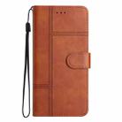 For iPhone 16 Pro Max Cowhide Texture Stitching Leather Phone Case(Brown) - 3