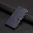 For iPhone 16 Pro Cowhide Texture Stitching Leather Phone Case(Dark Blue) - 2