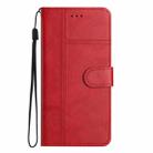 For iPhone 16 Plus Cowhide Texture Stitching Leather Phone Case(Red) - 3