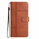 For iPhone 16 Plus Cowhide Texture Stitching Leather Phone Case(Brown) - 3