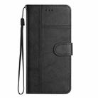 For iPhone 17 Cowhide Texture Stitching Leather Phone Case(Black) - 2