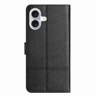 For iPhone 17 Cowhide Texture Stitching Leather Phone Case(Black) - 3