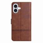 For iPhone 17 Cowhide Texture Stitching Leather Phone Case(Coffee) - 3