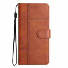 For iPhone 17 Cowhide Texture Stitching Leather Phone Case(Brown) - 2