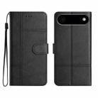 For iPhone 17 Air Cowhide Texture Stitching Leather Phone Case(Black) - 1