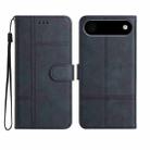 For iPhone 17 Air Cowhide Texture Stitching Leather Phone Case(Dark Blue) - 1