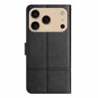 For iPhone 17 Pro Max Cowhide Texture Stitching Leather Phone Case(Black) - 3