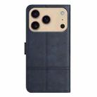 For iPhone 17 Pro Max Cowhide Texture Stitching Leather Phone Case(Dark Blue) - 3