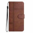 For iPhone 17 Pro Max Cowhide Texture Stitching Leather Phone Case(Coffee) - 2