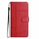 For iPhone 17 Pro Max Cowhide Texture Stitching Leather Phone Case(Red) - 2