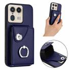 For Motorola Edge 50 Ultra EU Version Organ Card Bag Ring Holder Phone Case(Blue) - 2