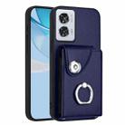 For Motorola Edge 50 Fusion Global Organ Card Bag Ring Holder Phone Case(Blue) - 1