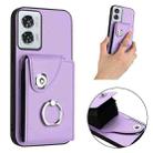 For Motorola Edge 50 Fusion Global Organ Card Bag Ring Holder Phone Case(Purple) - 2