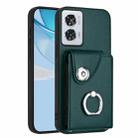 For Motorola Edge 50 Fusion Global Organ Card Bag Ring Holder Phone Case(Green) - 1