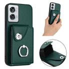 For Motorola Edge 50 Fusion Global Organ Card Bag Ring Holder Phone Case(Green) - 2