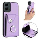 For Motorola Moto G 5G 2024 Organ Card Bag Ring Holder Phone Case(Purple) - 2