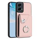 For Motorola Moto G 5G 2024 Organ Card Bag Ring Holder Phone Case(Pink) - 1