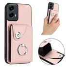 For Motorola Moto G 5G 2024 Organ Card Bag Ring Holder Phone Case(Pink) - 2