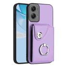 For Motorola Moto G Stylus 5G 2024 Organ Card Bag Ring Holder Phone Case(Purple) - 1