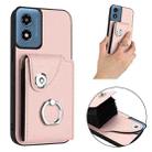 For Motorola Moto G Play 2024 5G Organ Card Bag Ring Holder Phone Case(Pink) - 2