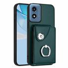 For Motorola Moto G Play 2024 5G Organ Card Bag Ring Holder Phone Case(Green) - 1