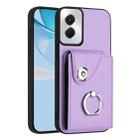 For Motorola Moto G Power 2024 5G Organ Card Bag Ring Holder Phone Case(Purple) - 1