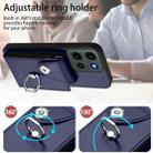 For Motorola Edge 60 Stylus Organ Card Bag Ring Holder Phone Case(Blue) - 3