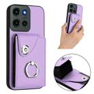 For Motorola Edge 60 Stylus Organ Card Bag Ring Holder Phone Case(Purple) - 2