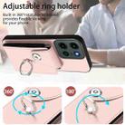 For Motorola Edge 60 Stylus Organ Card Bag Ring Holder Phone Case(Pink) - 3