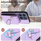 For Motorola Edge 60 Fusion / Edge 60 Organ Card Bag Ring Holder Phone Case(Purple) - 3
