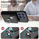 For Motorola Edge 60 Fusion / Edge 60 Organ Card Bag Ring Holder Phone Case(Black) - 3