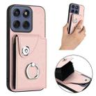 For Motorola Edge 60 Fusion / Edge 60 Organ Card Bag Ring Holder Phone Case(Pink) - 2