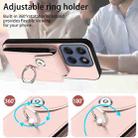 For Motorola Edge 60 Fusion / Edge 60 Organ Card Bag Ring Holder Phone Case(Pink) - 3