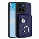 For Motorola Moto G 5G 2025 Organ Card Bag Ring Holder Phone Case(Blue) - 1