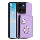 For Motorola Moto G 5G 2025 Organ Card Bag Ring Holder Phone Case(Purple) - 1