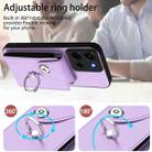 For Motorola Moto G 5G 2025 Organ Card Bag Ring Holder Phone Case(Purple) - 3