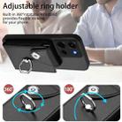 For Motorola Moto G 5G 2025 Organ Card Bag Ring Holder Phone Case(Black) - 3