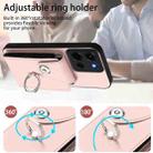 For Motorola Moto G 5G 2025 Organ Card Bag Ring Holder Phone Case(Pink) - 3