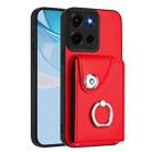 For Motorola Moto G 5G 2025 Organ Card Bag Ring Holder Phone Case(Red) - 1
