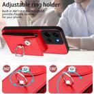 For Motorola Moto G 5G 2025 Organ Card Bag Ring Holder Phone Case(Red) - 3