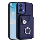For Motorola Moto G85 / S50 Neo 5G Organ Card Bag Ring Holder Phone Case(Blue) - 1